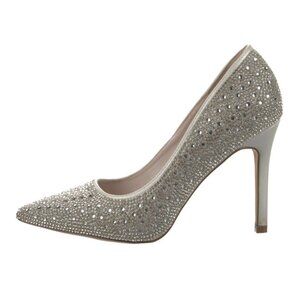 Galina Signature Silver Heels with Crystal embellishments (Size 7.5)